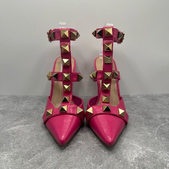 Steve Madden Audra Pink Pointed Closed Toe Ankle Strap Detailed Heeled Sandals S - Picture 4 of 14